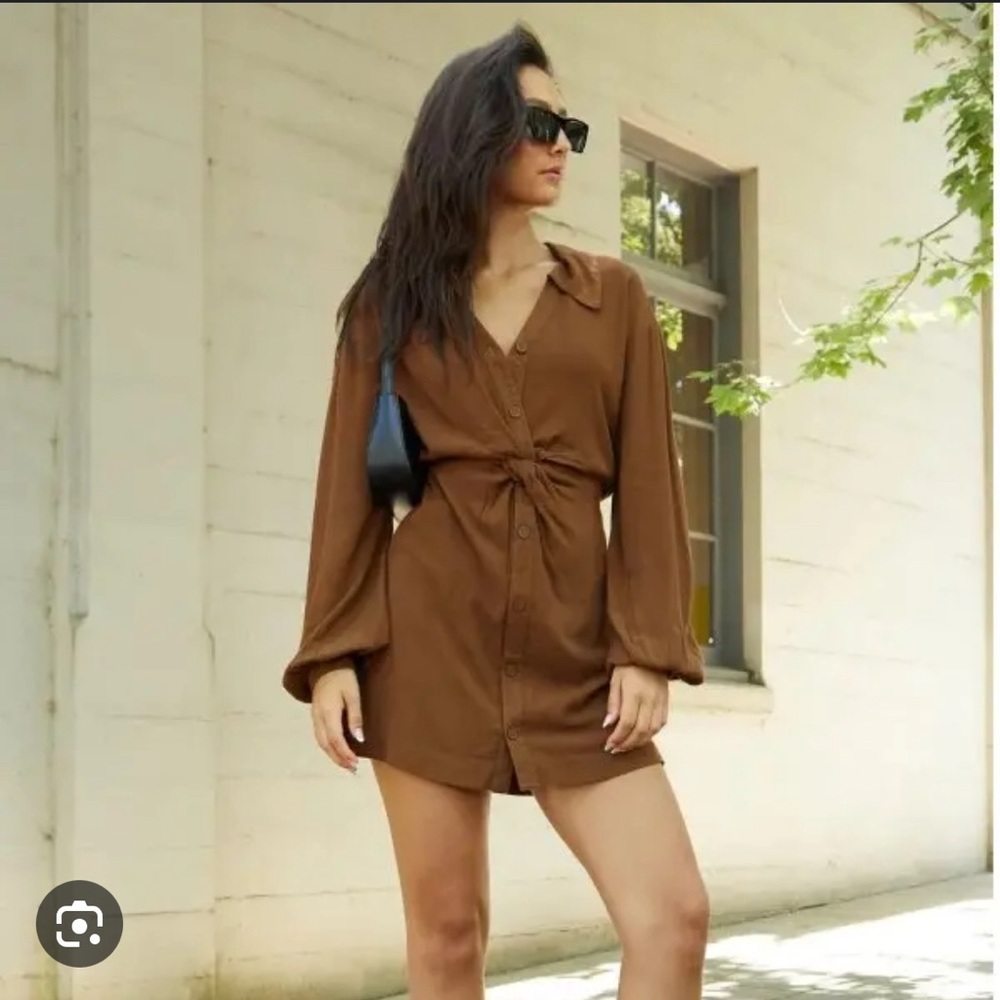 Oak + Fort knotted front dress